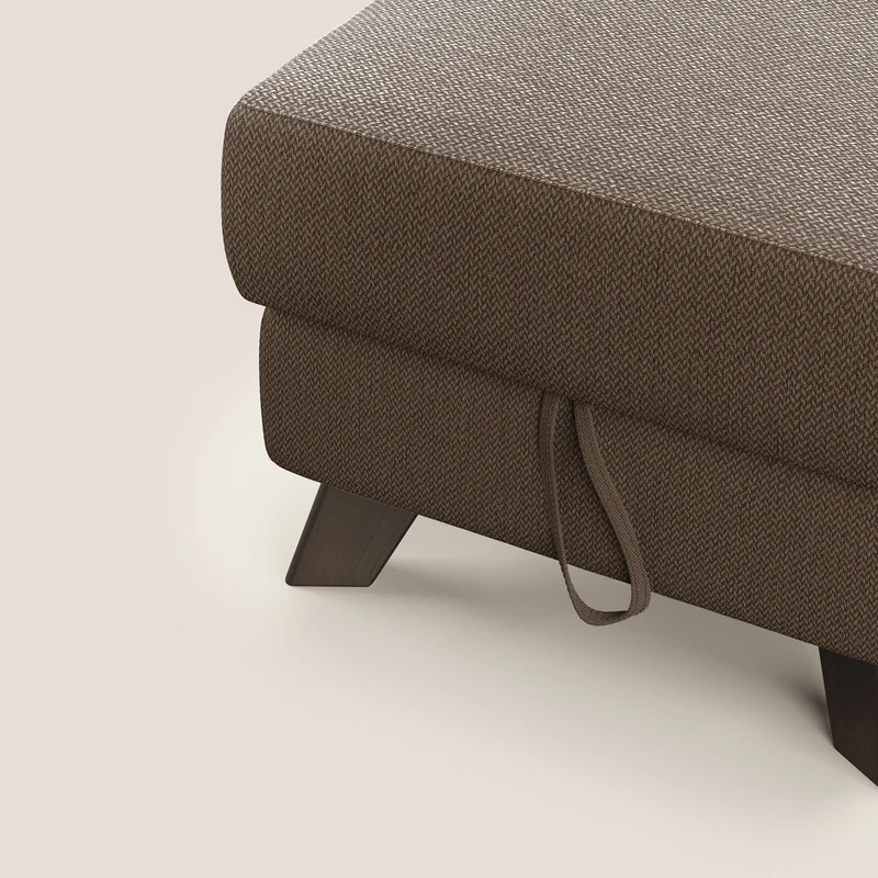 Moon Pouf coffre aux pieds hauts en tissu détachable avec l'eau T05 marron