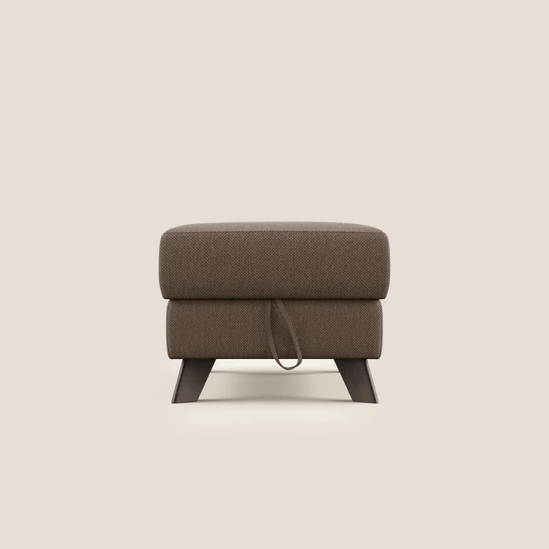 Moon Pouf coffre aux pieds hauts en tissu détachable avec l'eau T05 marron