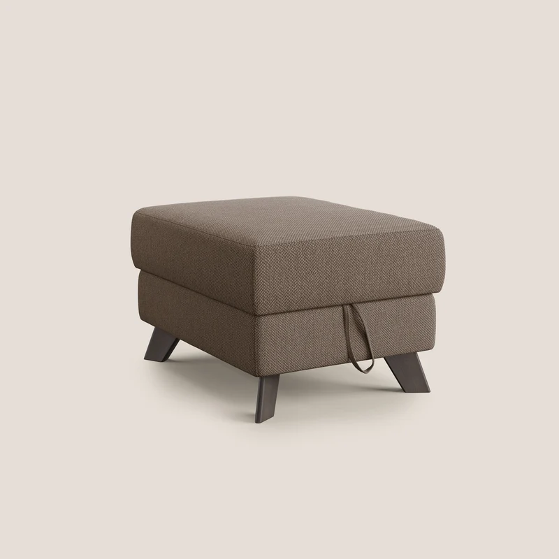 Moon Pouf coffre aux pieds hauts en tissu détachable avec l'eau T05 marron
