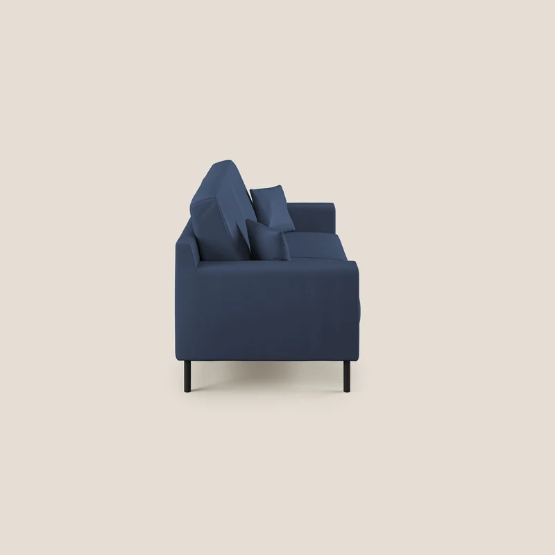 Uranio canapé linéaire moderne en simili cuir imperméable T04 bleu