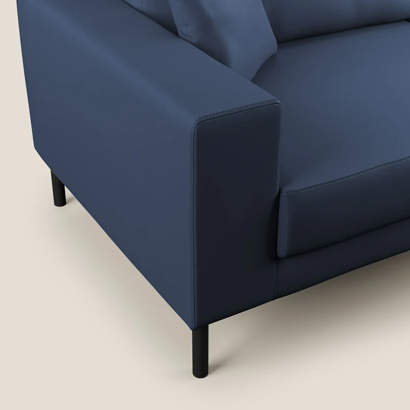 Uranio canapé linéaire moderne en simili cuir imperméable T04 bleu