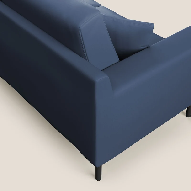Uranio canapé linéaire moderne en simili cuir imperméable T04 bleu