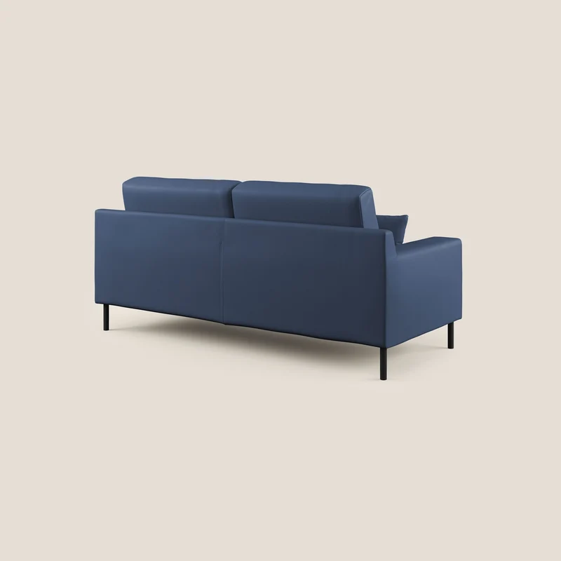 Uranio canapé linéaire moderne en simili cuir imperméable T04 bleu
