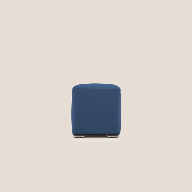Cube pouf en tissu doux imperméable T02 bleu