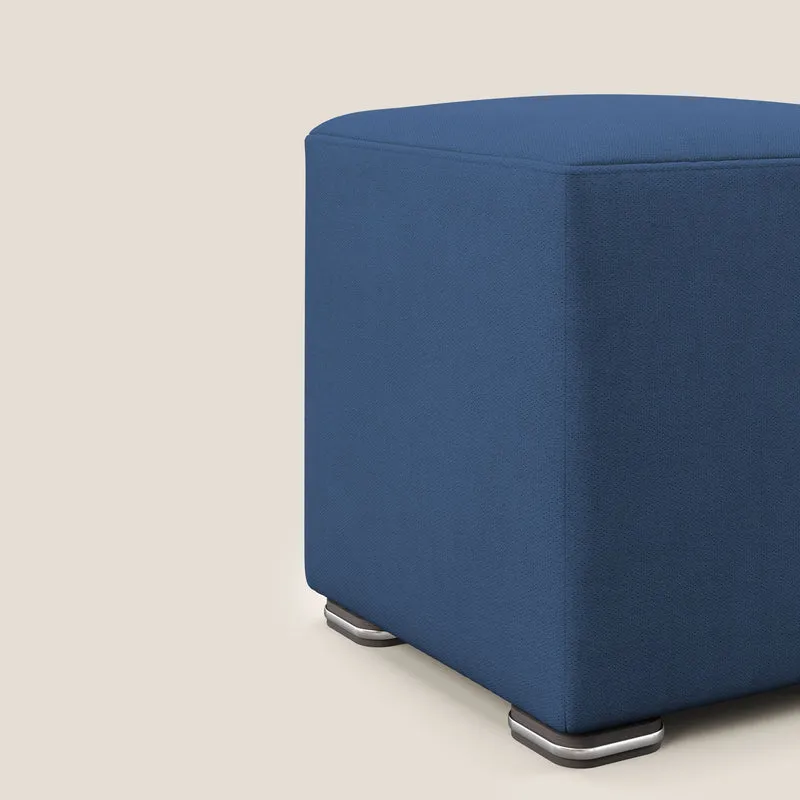 Cube pouf en tissu doux imperméable T02 bleu