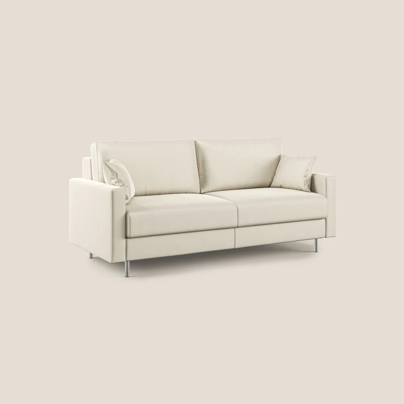 Andromeda canapé-lit double en velours doux imperméable T01 crème