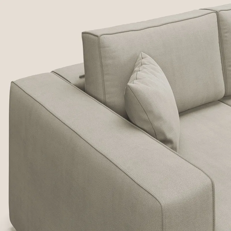Morfeo Canapé avec 3 assises extractibles en tissu doux imperméable T02 crème