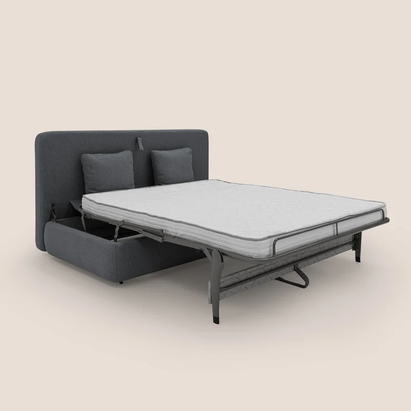 GRANSASSO Canapé convertible au design innovant en tissu imperméable T03 anthracite