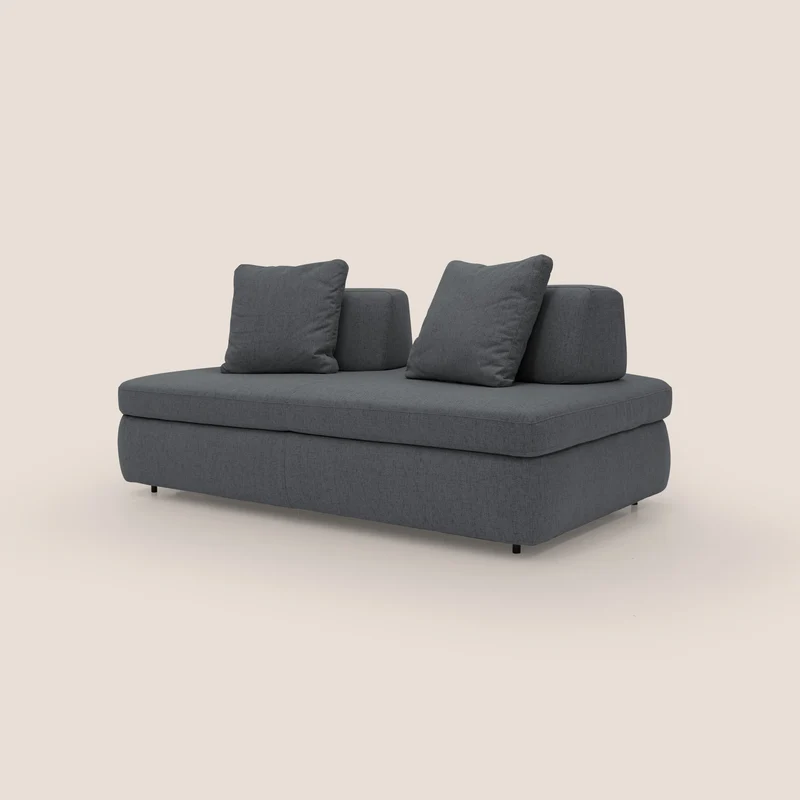 GRANSASSO Canapé convertible au design innovant en tissu imperméable T03 anthracite