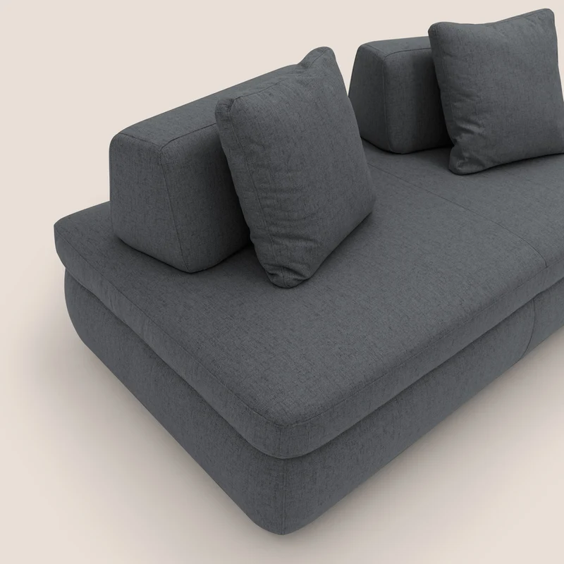 GRANSASSO Canapé convertible au design innovant en tissu imperméable T03 anthracite