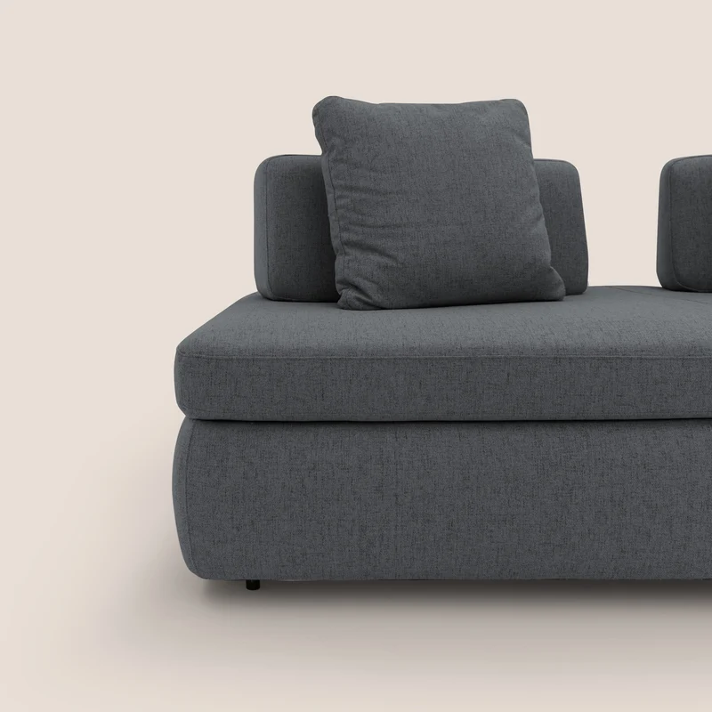 GRANSASSO Canapé convertible au design innovant en tissu imperméable T03 anthracite