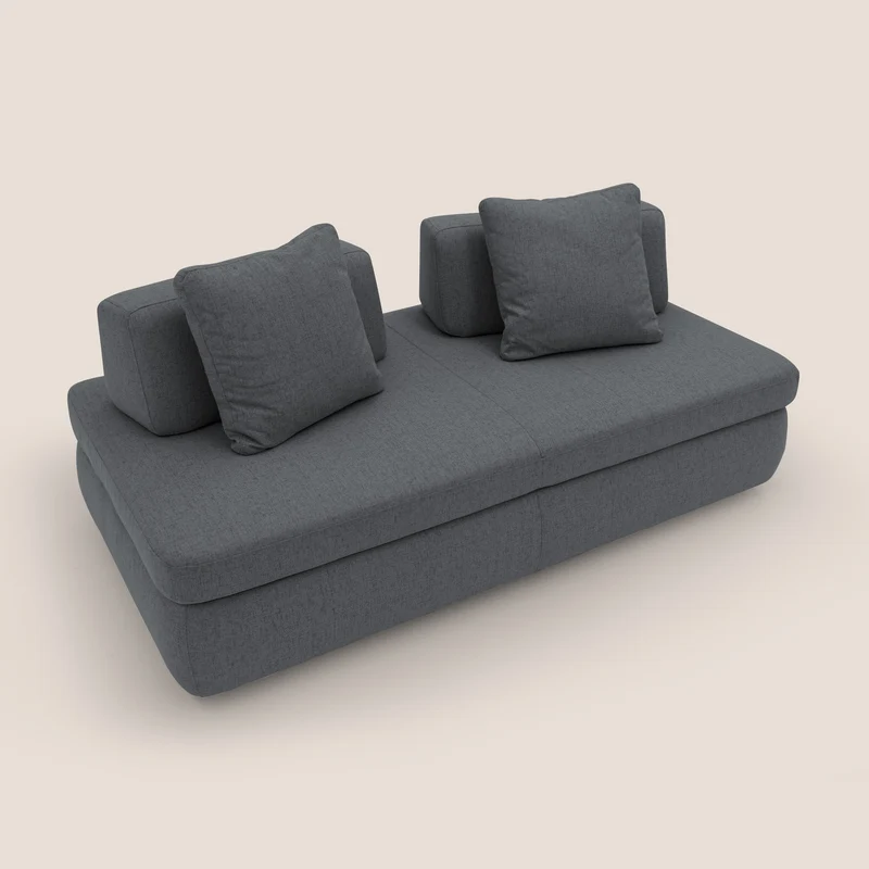 GRANSASSO Canapé convertible au design innovant en tissu imperméable T03 anthracite