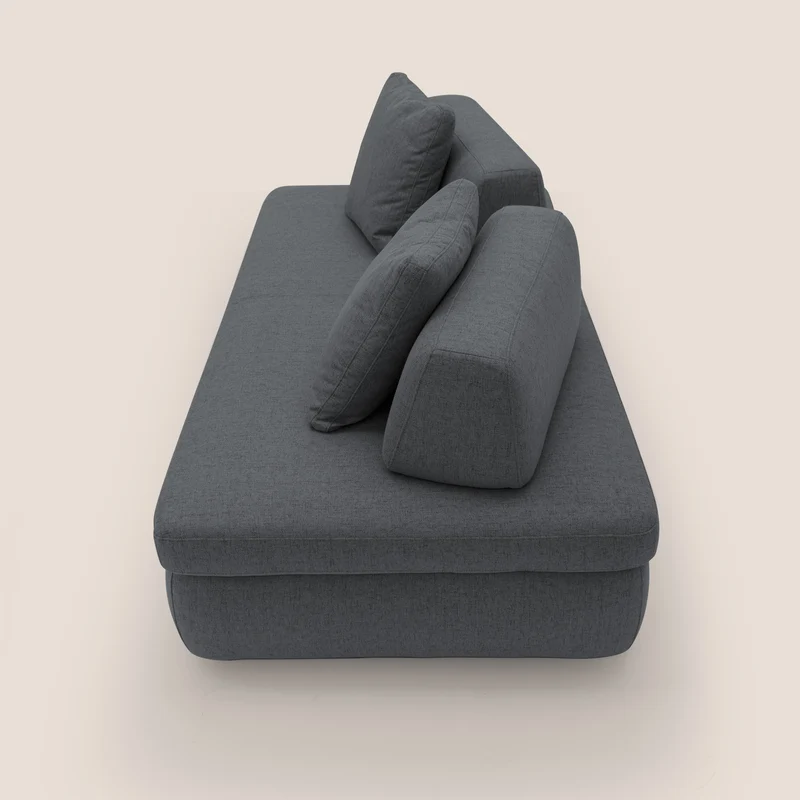 GRANSASSO Canapé convertible au design innovant en tissu imperméable T03 anthracite