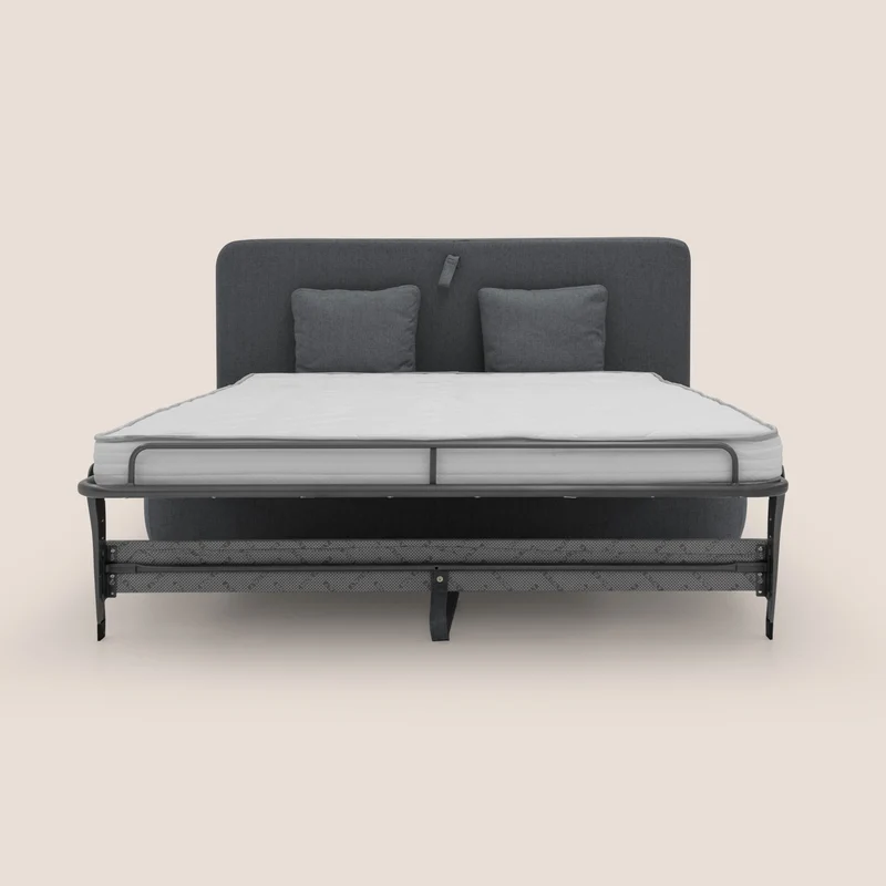 GRANSASSO Canapé convertible au design innovant en tissu imperméable T03 anthracite