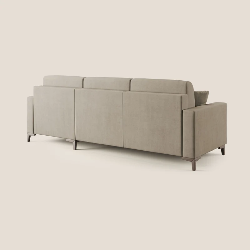 Kafka canapé d'angle convertible en tissu doux imperméable T02 beige