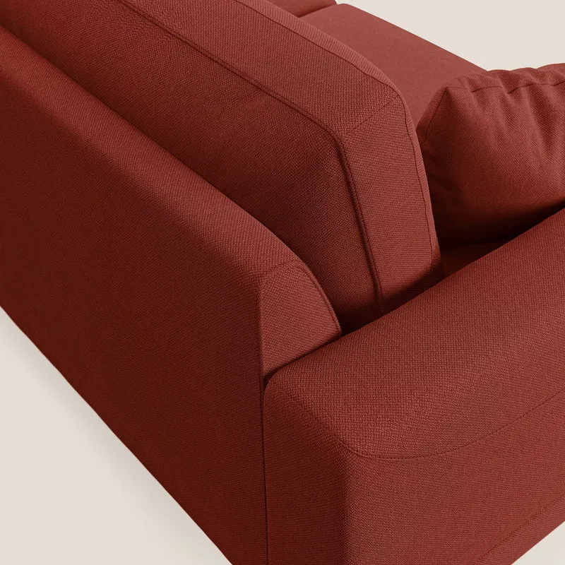 Dorian canapé d'angle moderne en tissu doux anti-tache T05 rouge