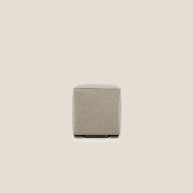 Cube pouf en tissu doux imperméable T02 beige