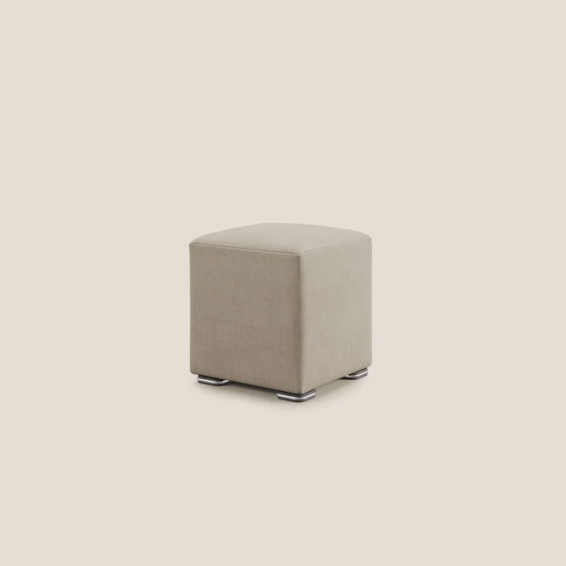 Cube pouf en tissu doux imperméable T02 beige