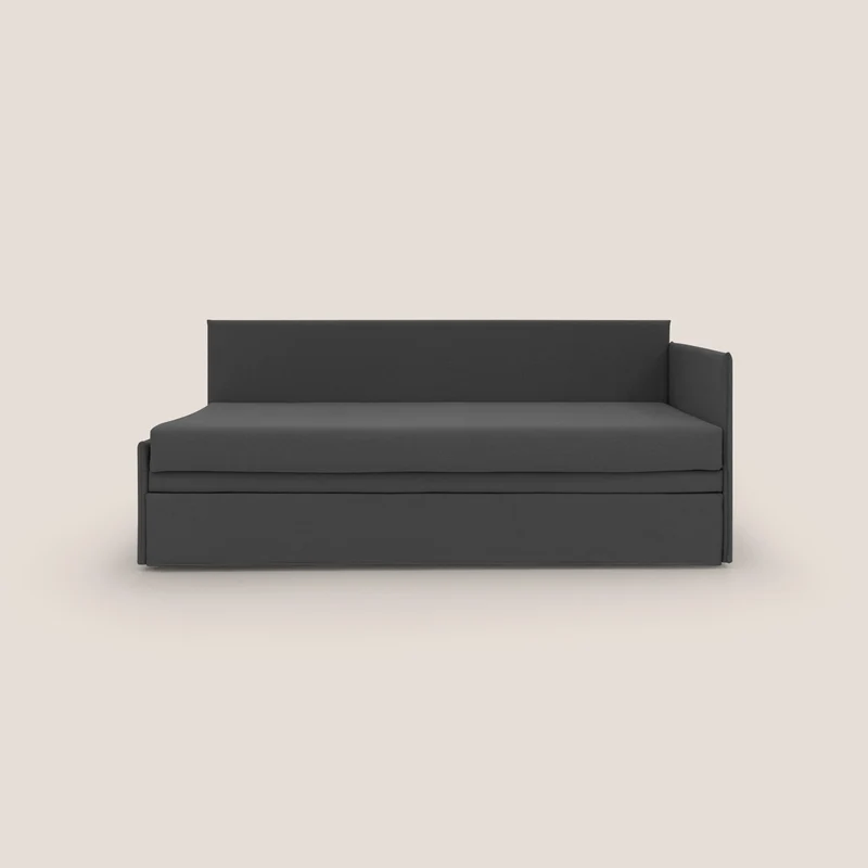 Durini Canapé duplex avec lits jumeaux et tissu effet coton imperméable T13 anthracite