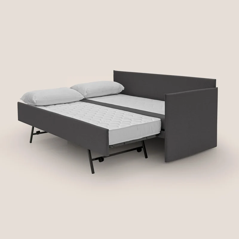 Durini Canapé duplex avec lits jumeaux et tissu effet coton imperméable T13 anthracite