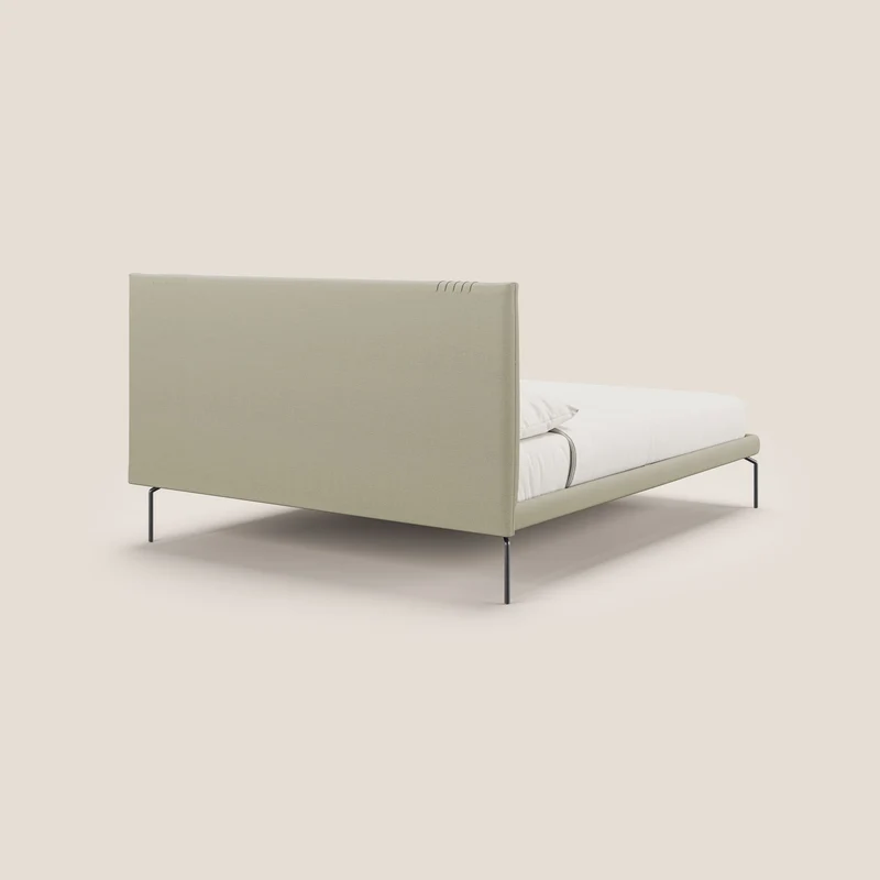 Finn lit rembourré avec pieds hauts en métal en tissu détachable T05 crème