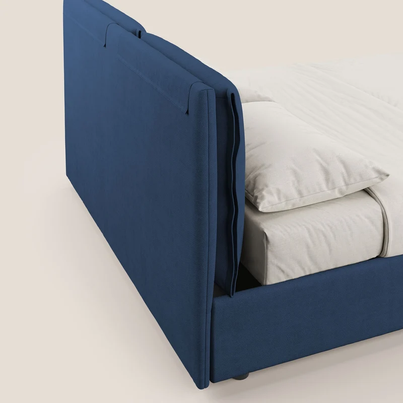 Travis lit coffre avec coussins capitonnés amovibles en tissu imperméable T02 bleu