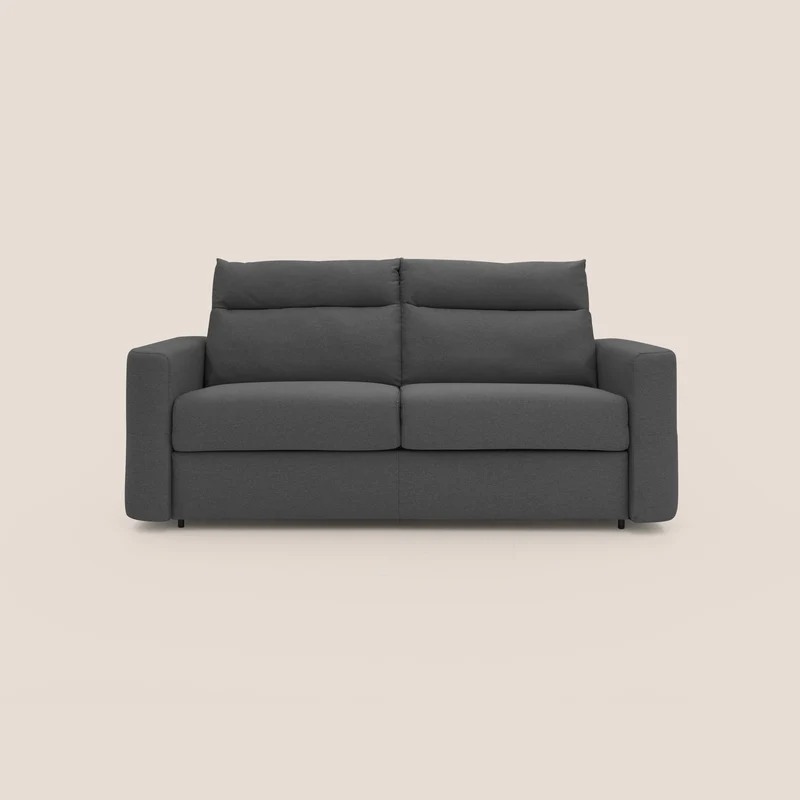 Cupido Canapé convertible matelas H18 cm au dossier haut moelleux en tissu imperméable T13 anthracite