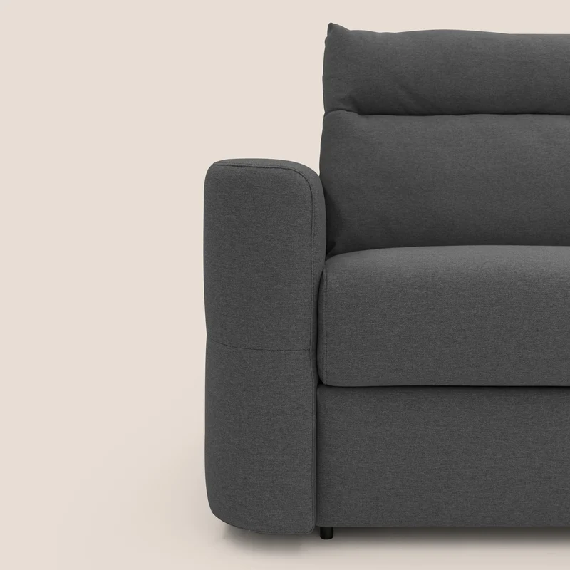 Cupido Canapé convertible matelas H18 cm au dossier haut moelleux en tissu imperméable T13 anthracite