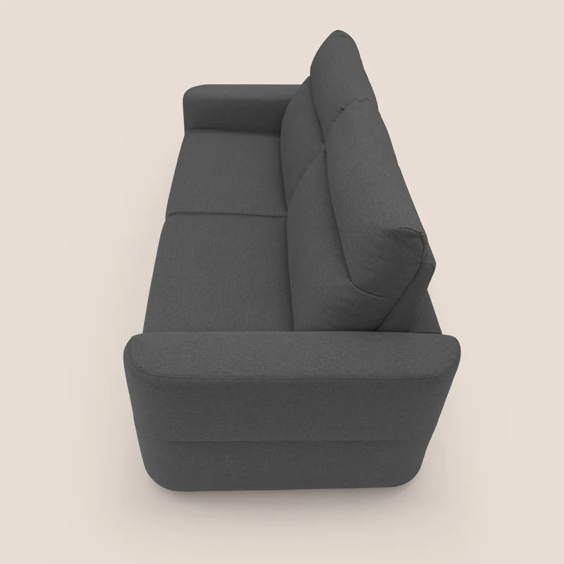 Cupido Canapé convertible matelas H18 cm au dossier haut moelleux en tissu imperméable T13 anthracite