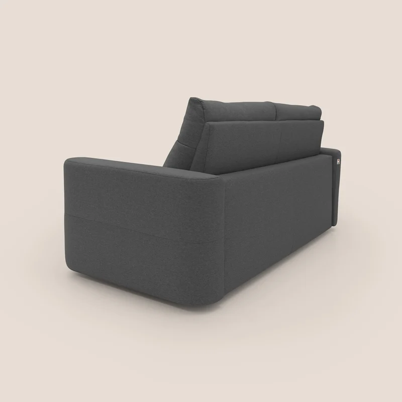 Cupido Canapé convertible matelas H18 cm au dossier haut moelleux en tissu imperméable T13 anthracite
