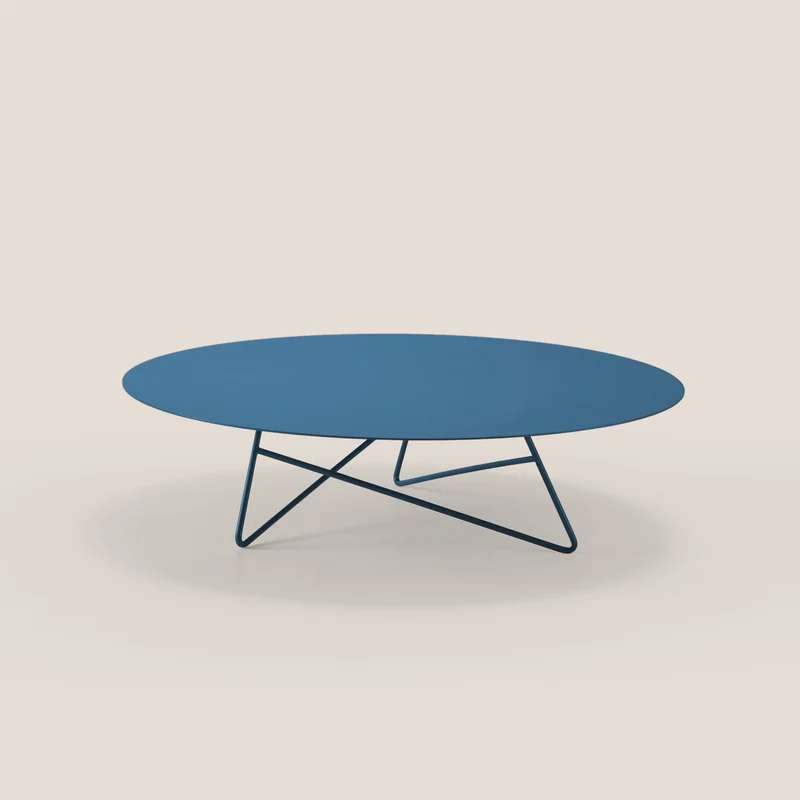 Ermione Table basse ronde pour salon en métal h25