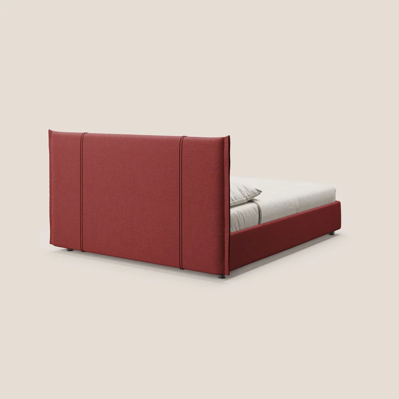 Alicia lit rembourré avec coffre de rangement en tissu imperméable T14 rouge