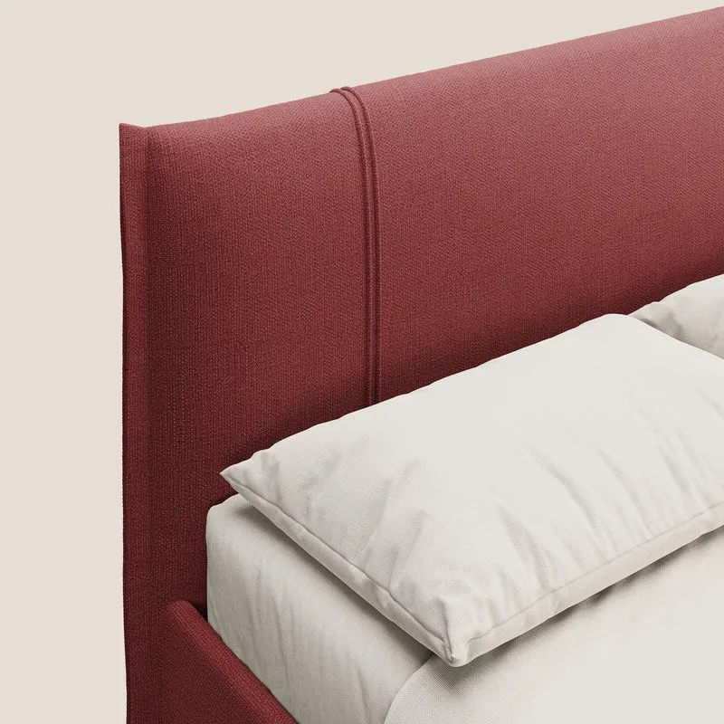 Alicia lit rembourré avec coffre de rangement en tissu imperméable T14 rouge
