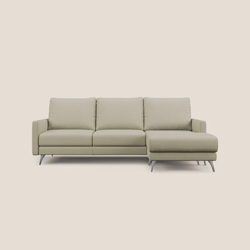 Klimt canapé d'angle avec assises coulissantes en tissu dous détachable T05 crème