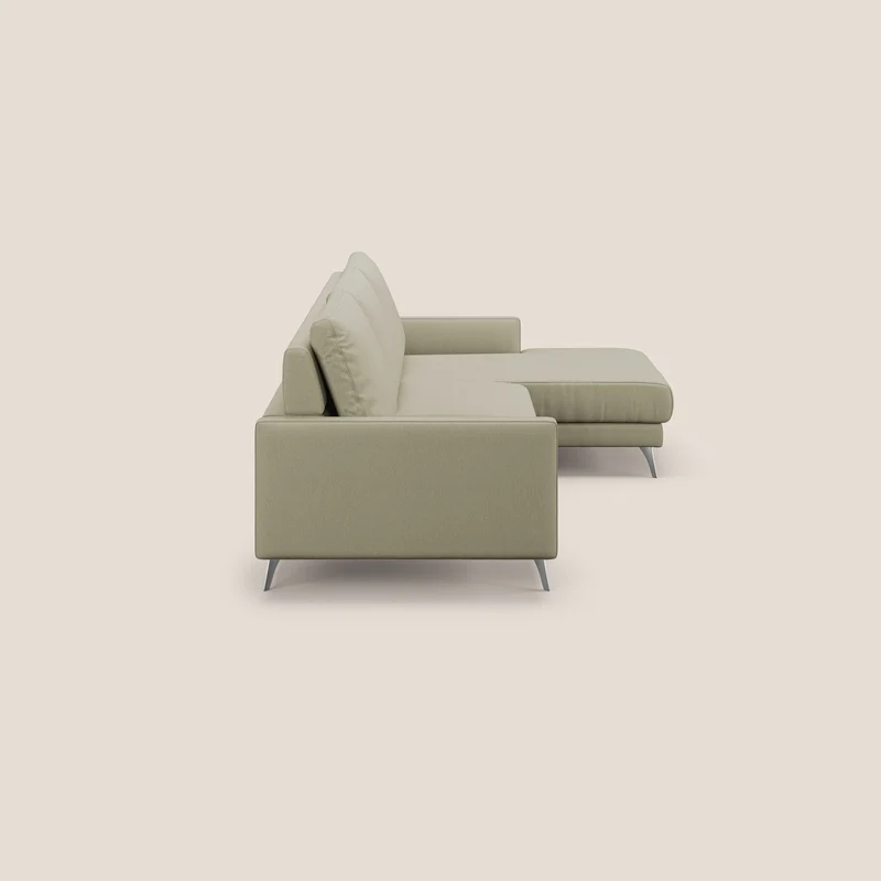 Klimt canapé d'angle avec assises coulissantes en tissu dous détachable T05 crème