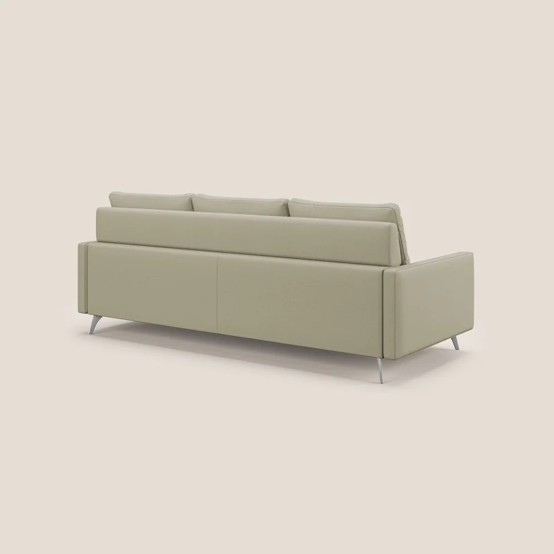 Klimt canapé d'angle avec assises coulissantes en tissu dous détachable T05 crème