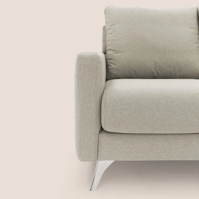 Klimt canapé d'angle avec assises coulissantes en tissu dous détachable T05 crème