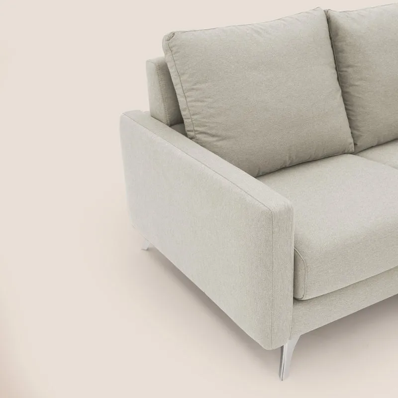 Klimt canapé d'angle avec assises coulissantes en tissu dous détachable T05 crème
