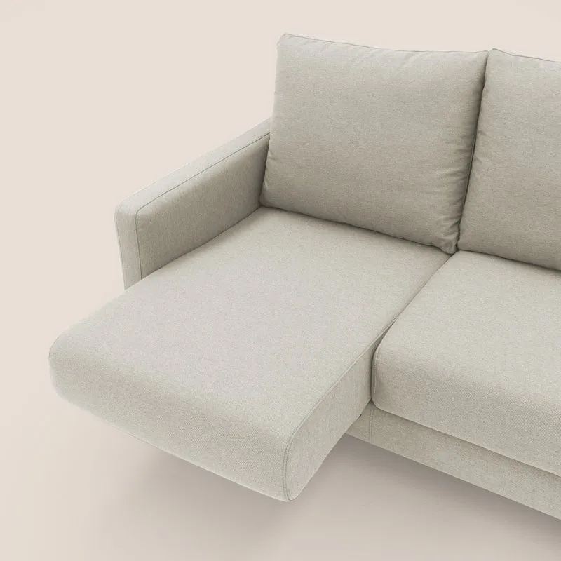 Klimt canapé d'angle avec assises coulissantes en tissu dous détachable T05 crème