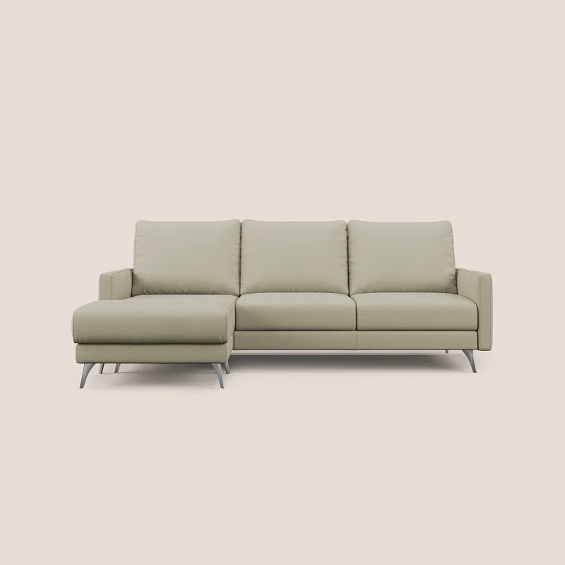 Klimt canapé d'angle avec assises coulissantes en tissu dous détachable T05 crème