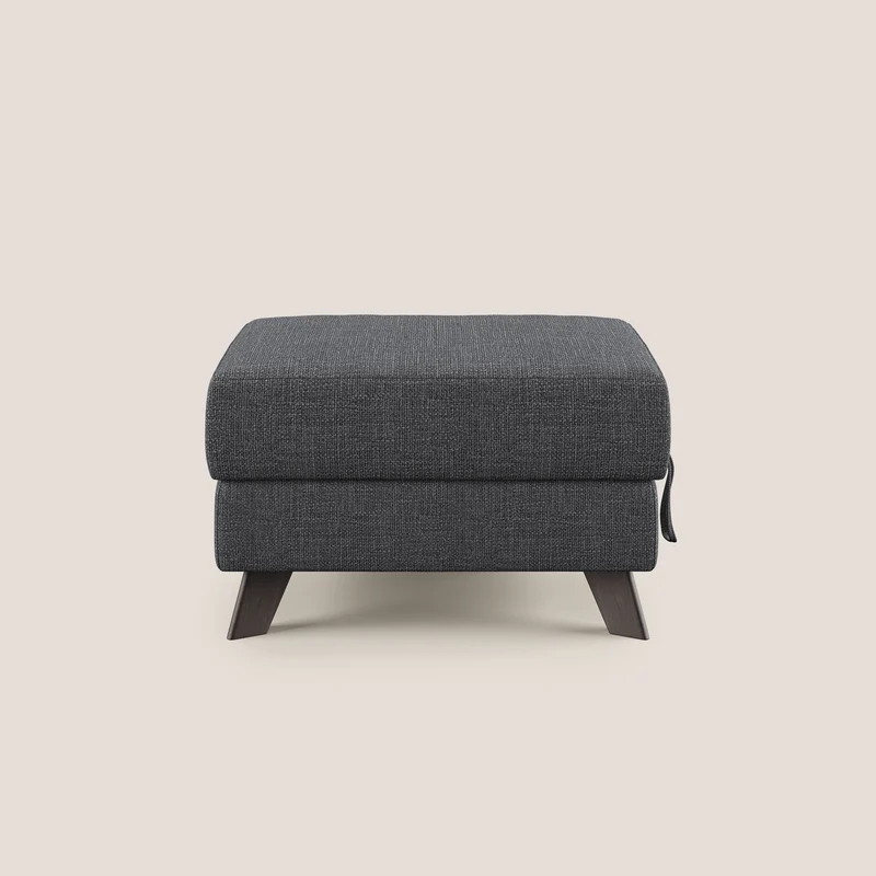 Moon Pouf coffre aux pieds hauts en tissu doux entrelacé soft-touch imperméable T06 anthracite