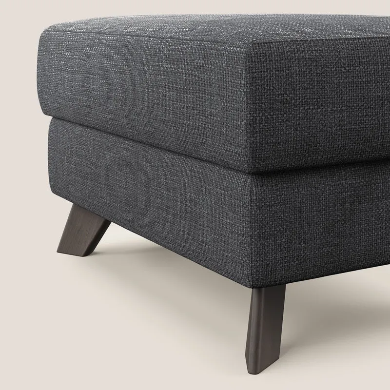 Moon Pouf coffre aux pieds hauts en tissu doux entrelacé soft-touch imperméable T06 anthracite