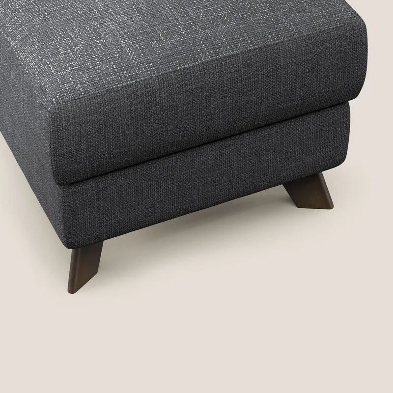Moon Pouf coffre aux pieds hauts en tissu doux entrelacé soft-touch imperméable T06 anthracite