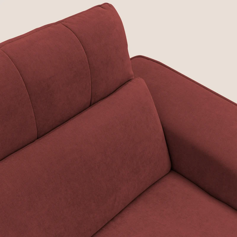 Clark Canapé d'angle avec option relax électrique en tissu imperméable et détachable T17 rouge
