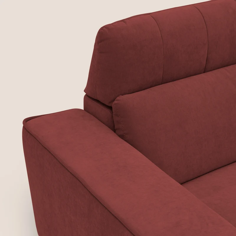 Clark Canapé d'angle avec option relax électrique en tissu imperméable et détachable T17 rouge
