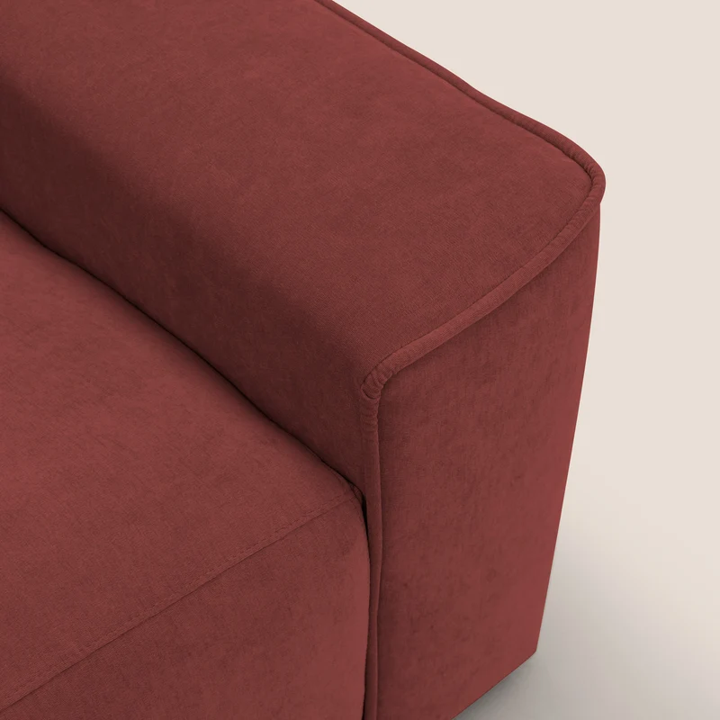 Clark Canapé d'angle avec option relax électrique en tissu imperméable et détachable T17 rouge