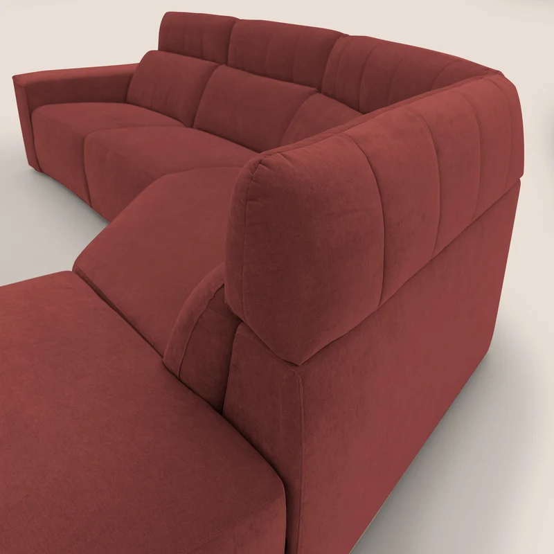 Clark Canapé d'angle avec option relax électrique en tissu imperméable et détachable T17 rouge