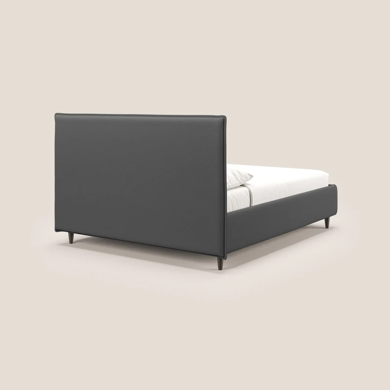 Hunter lit rembourré avec coffre déhoussable en tissu imperméable flammé T19 anthracite