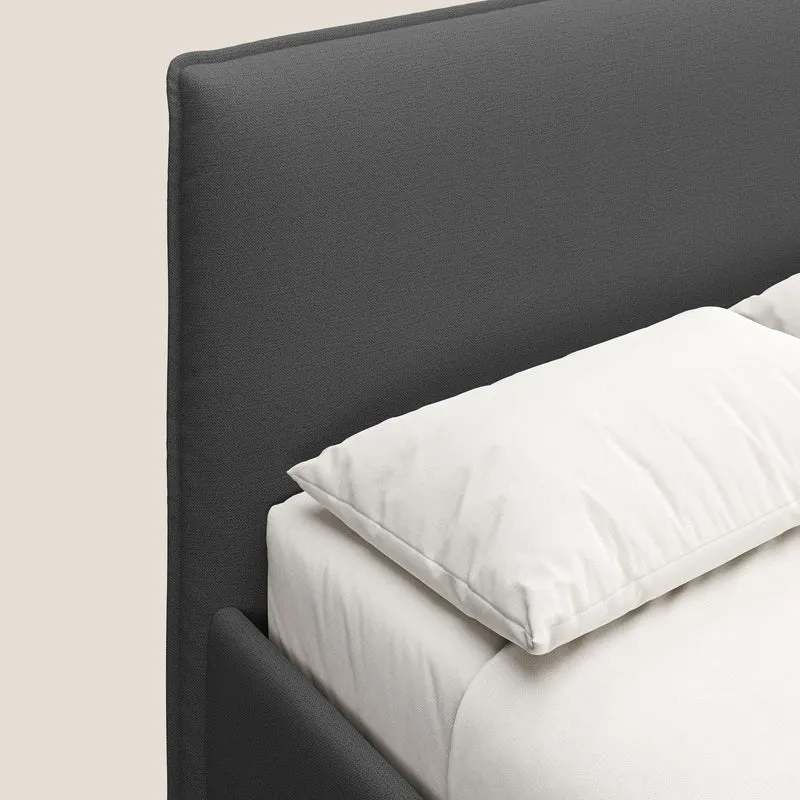 Hunter lit rembourré avec coffre déhoussable en tissu imperméable flammé T19 anthracite