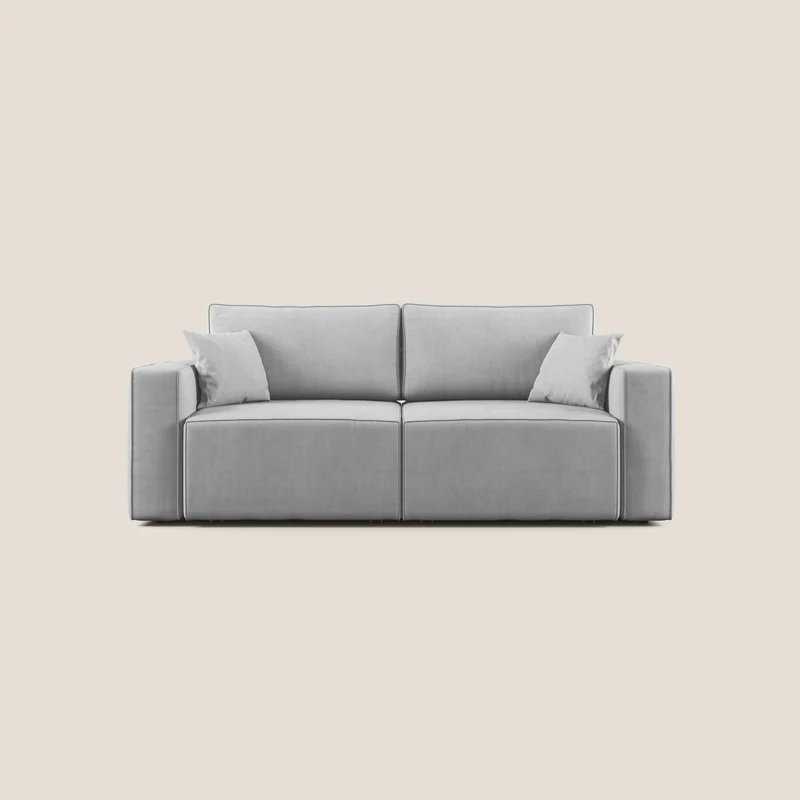 Morfeo canapé avec assises extractibles en tissu imperméable doux T02 gris clair